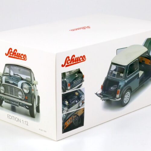1:12 Schuco Mini Cooper British racing green/ white stripes 450671500