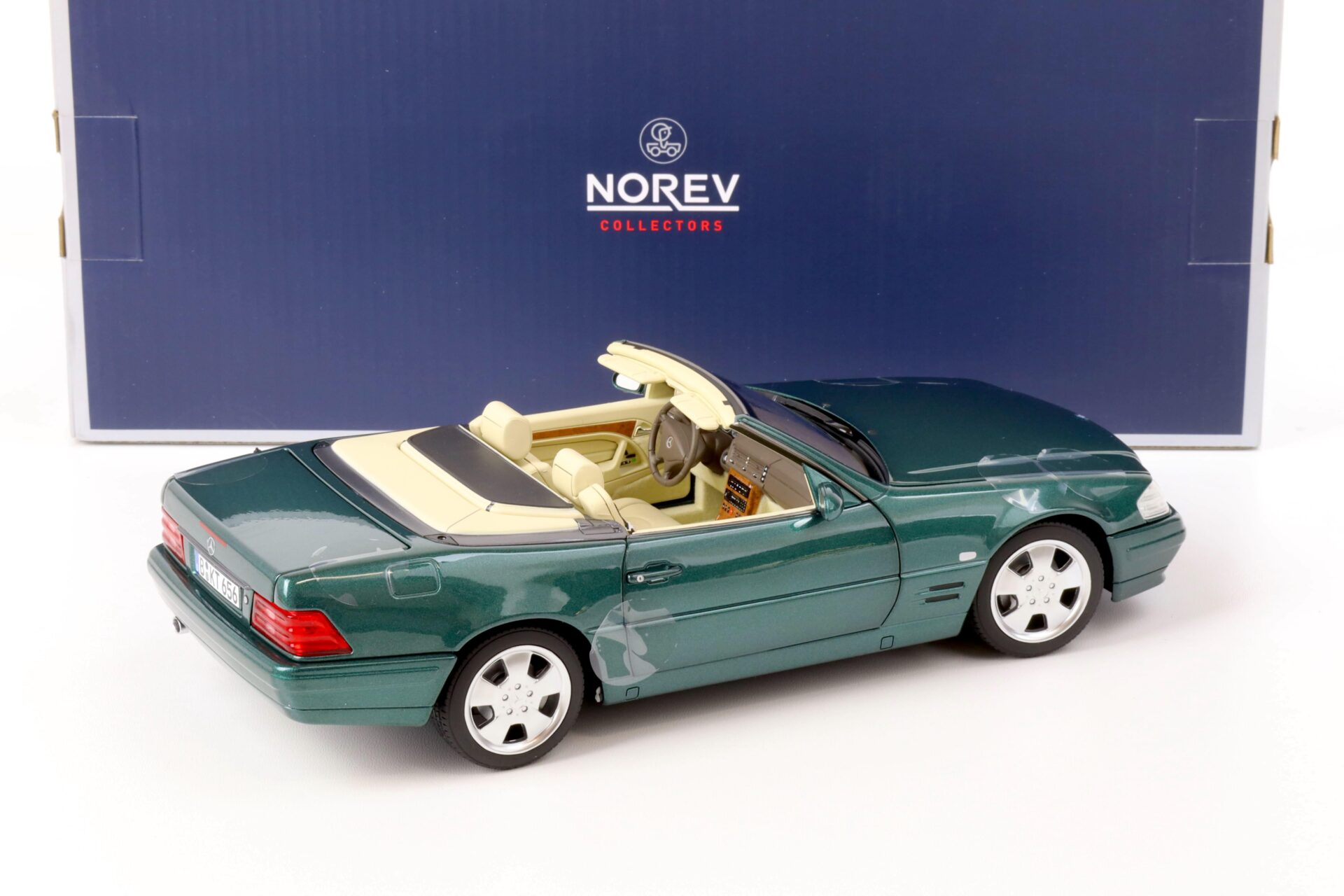 1:18 Norev Mercedes SL 500 R129 FACELIFT Cabriolet 1999 green metallic
