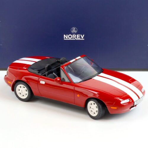 1:18 Norev Mazda MX-5 Roadster 1989 red/ white stripes - Limited 200 pcs.