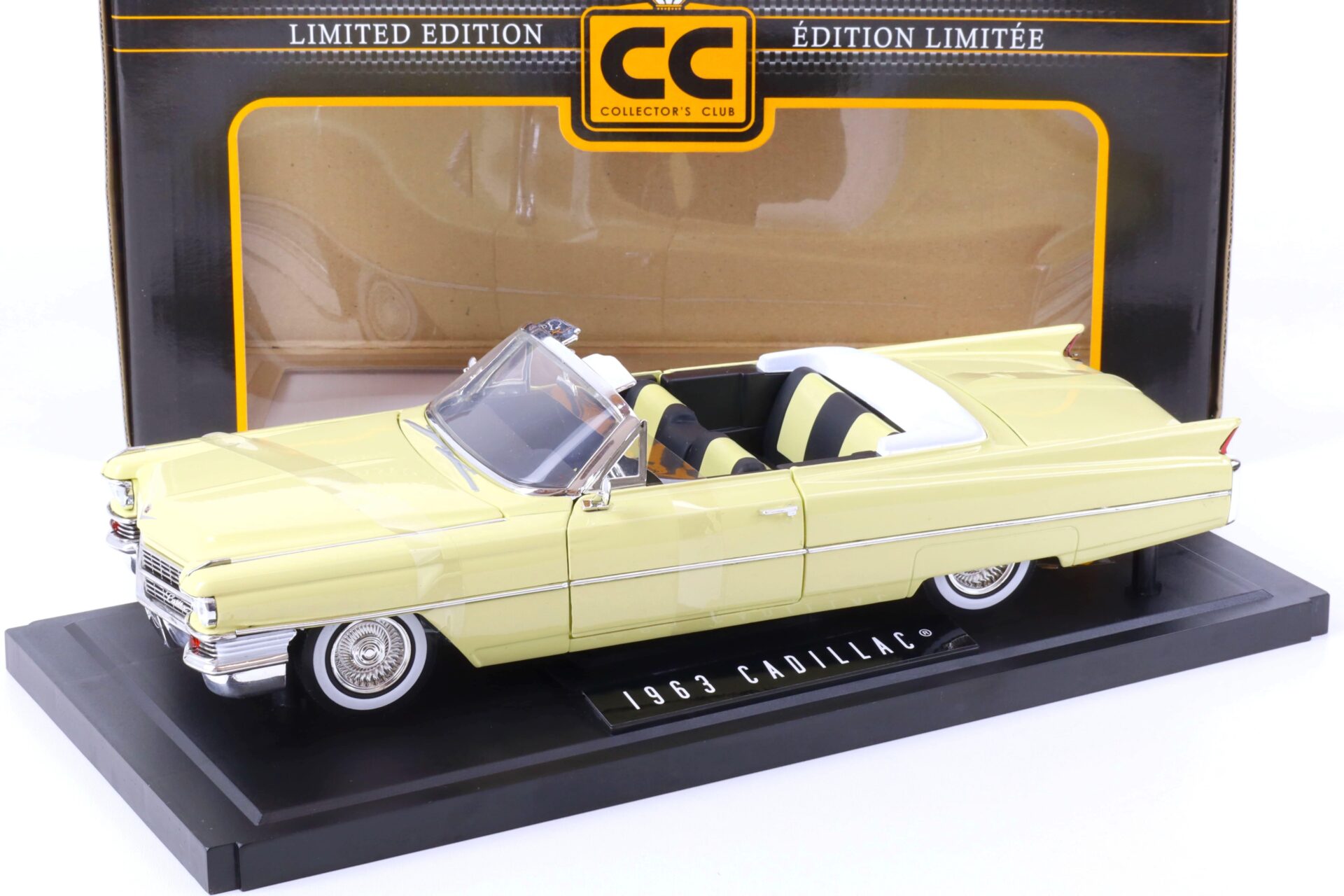 1:18 JADA Toys 1963 Cadillac Series 62 Convertible yellow