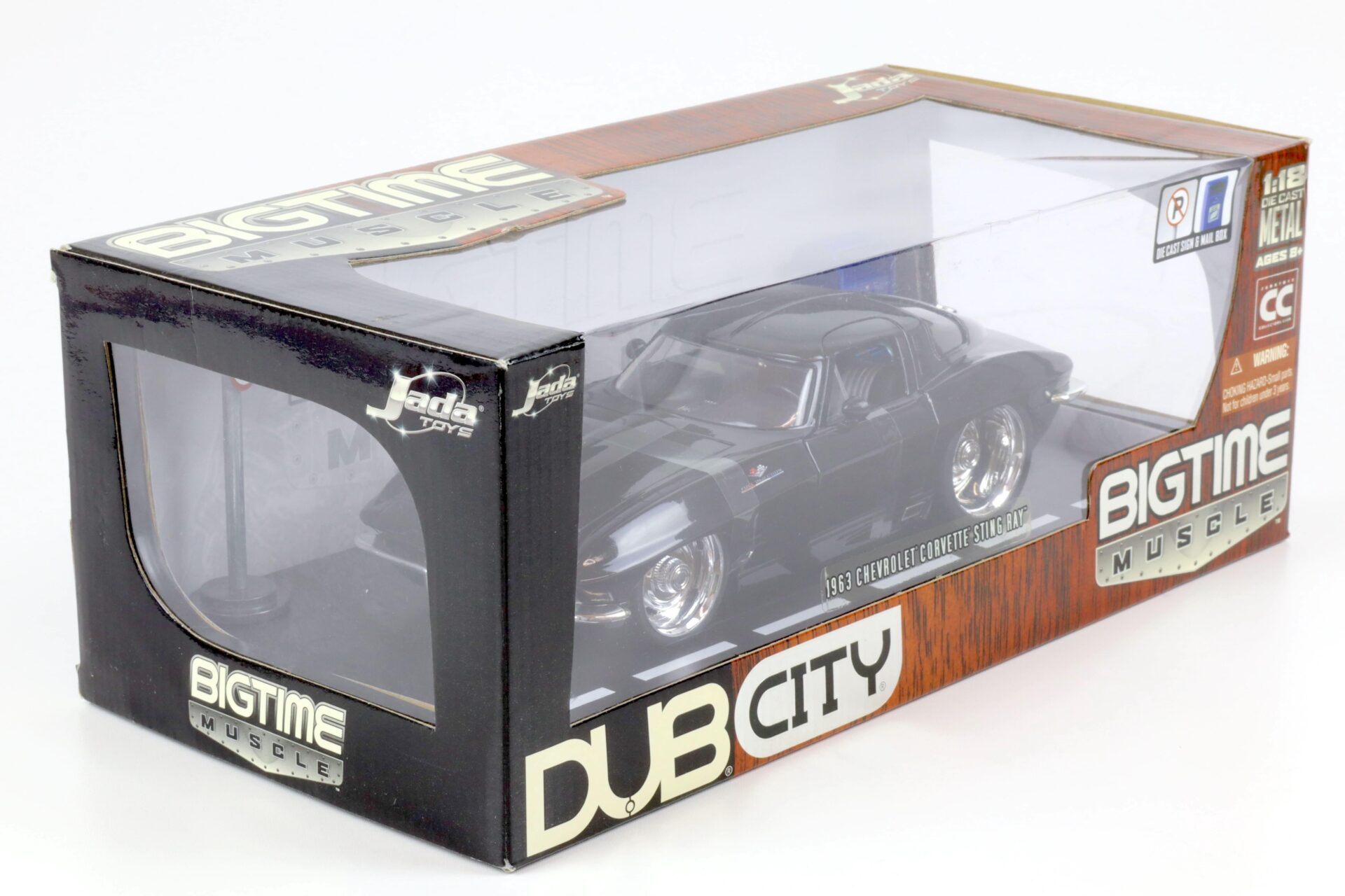 1:18 JADA Toys 1963 Chevrolet Corvette Sting Ray Coupe black Bigtime Muscle