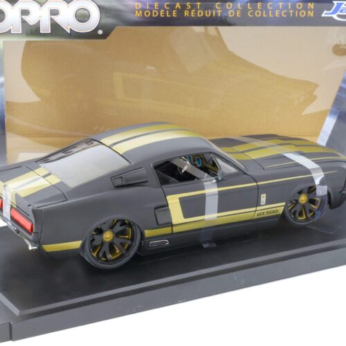 1:18 JADA Toys 1967 Ford Mustang Shelby GT-500 Coupe matt black/ gold