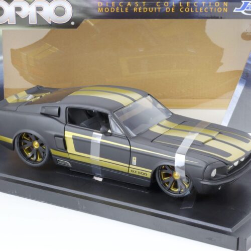 1:18 JADA Toys 1967 Ford Mustang Shelby GT-500 Coupe matt black/ gold