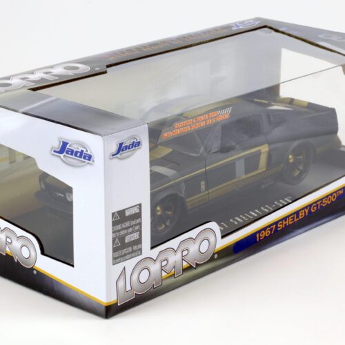 1:18 JADA Toys 1967 Ford Mustang Shelby GT-500 Coupe matt black/ gold