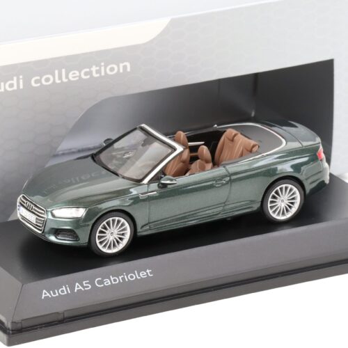 1:43 Spark Audi A5 Cabriolet Gotland green metallic 2017 DEALER VERSION