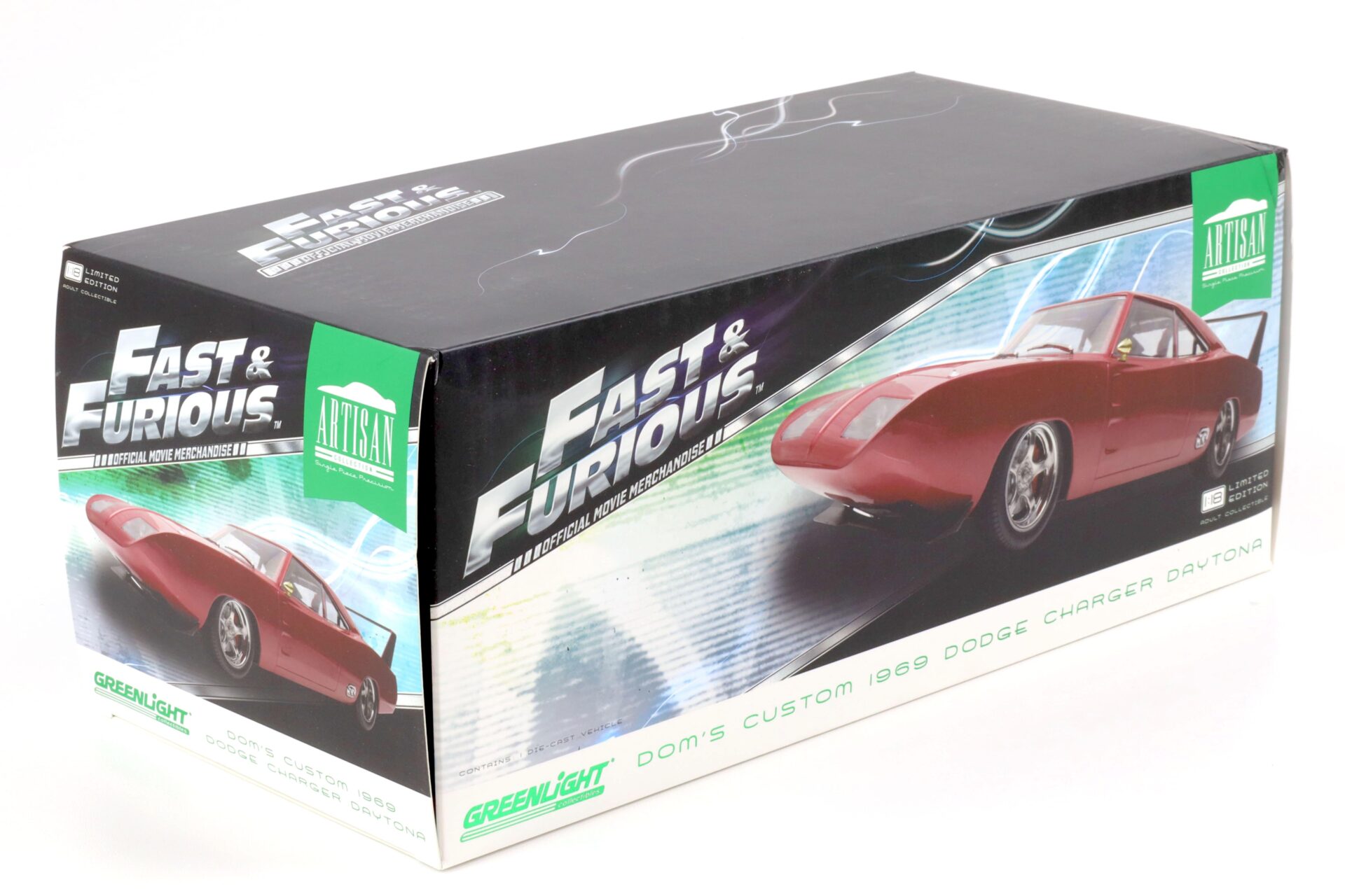 1:18 Greenlight DOM´s Custom 1969 Dodge Charger Daytona Fast & Furious dark red