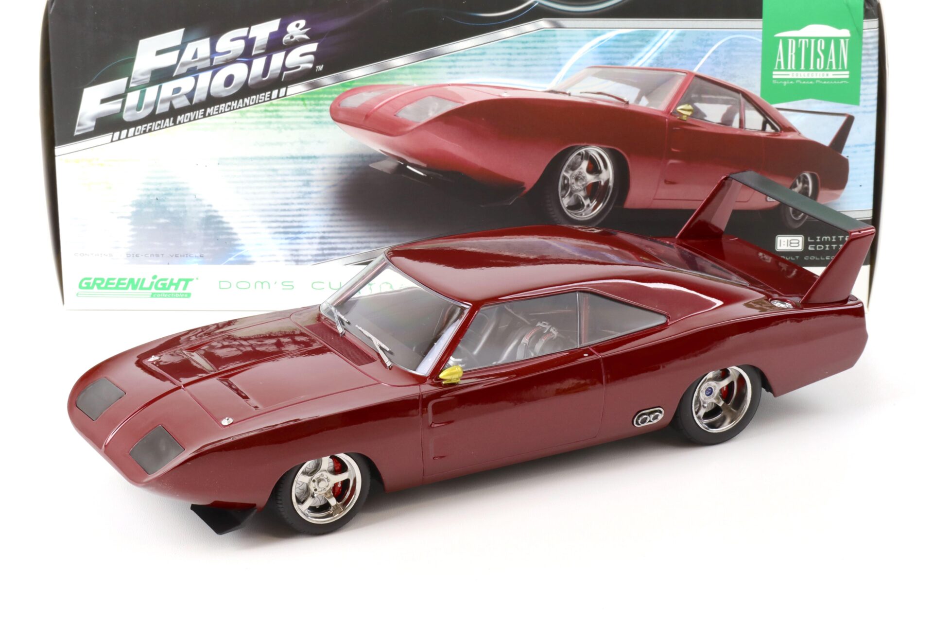ID 69173 orig 1.jpg 1:18 Greenlight DOM´s Custom 1969 Dodge Charger Daytona Fast & Furious dark red