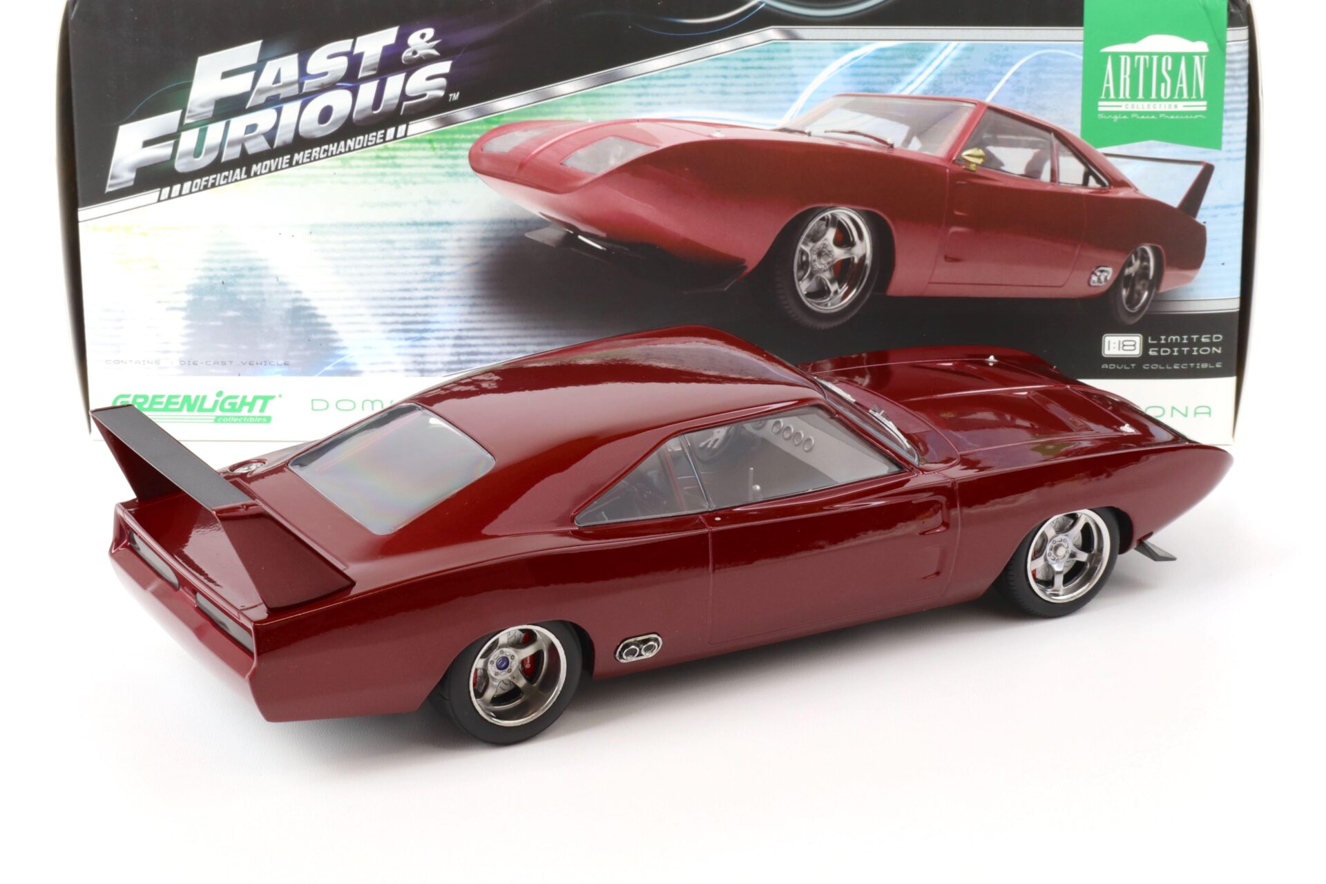 1:18 Greenlight DOM´s Custom 1969 Dodge Charger Daytona Fast & Furious dark red
