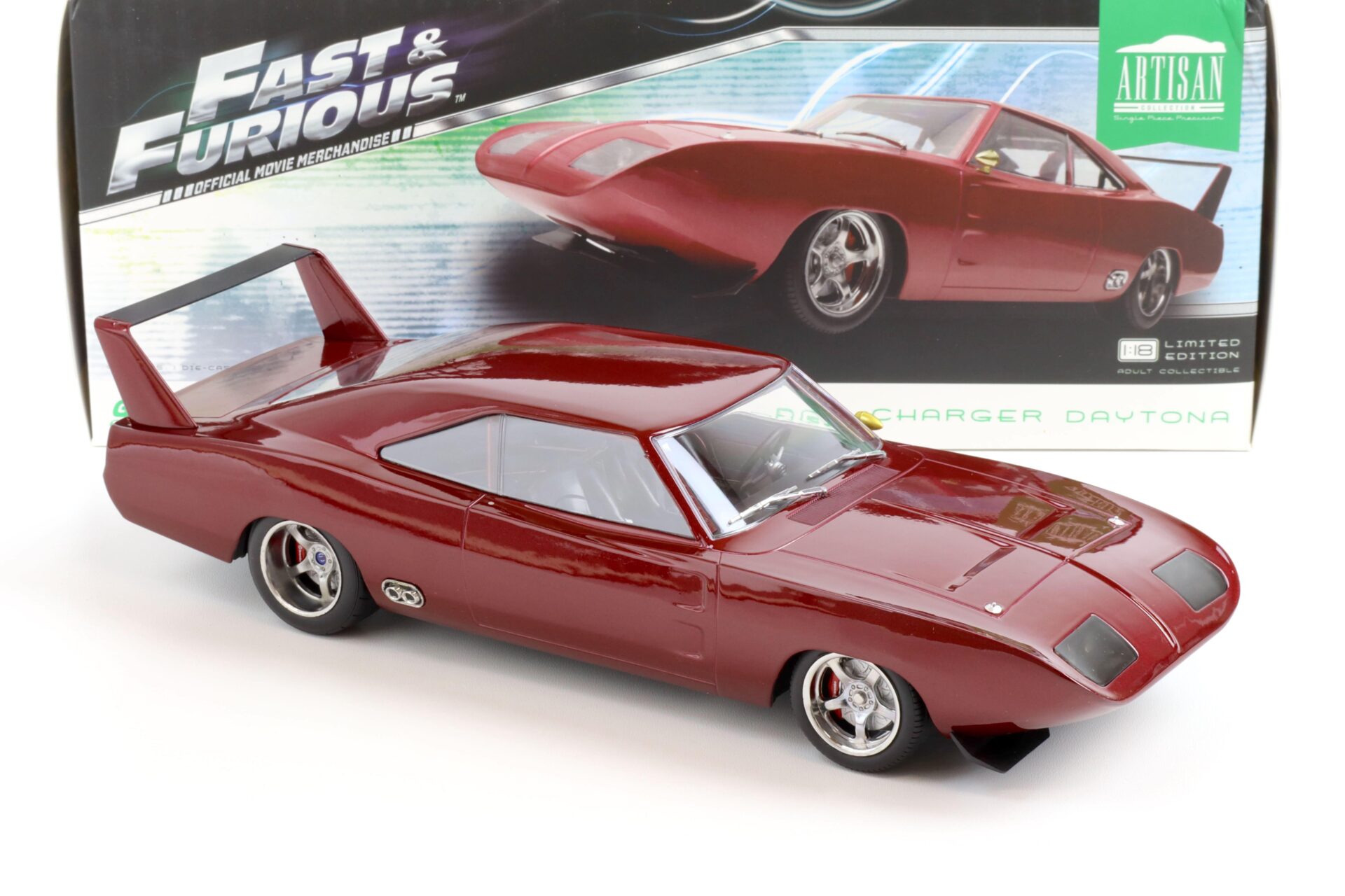 1:18 Greenlight DOM´s Custom 1969 Dodge Charger Daytona Fast & Furious dark red