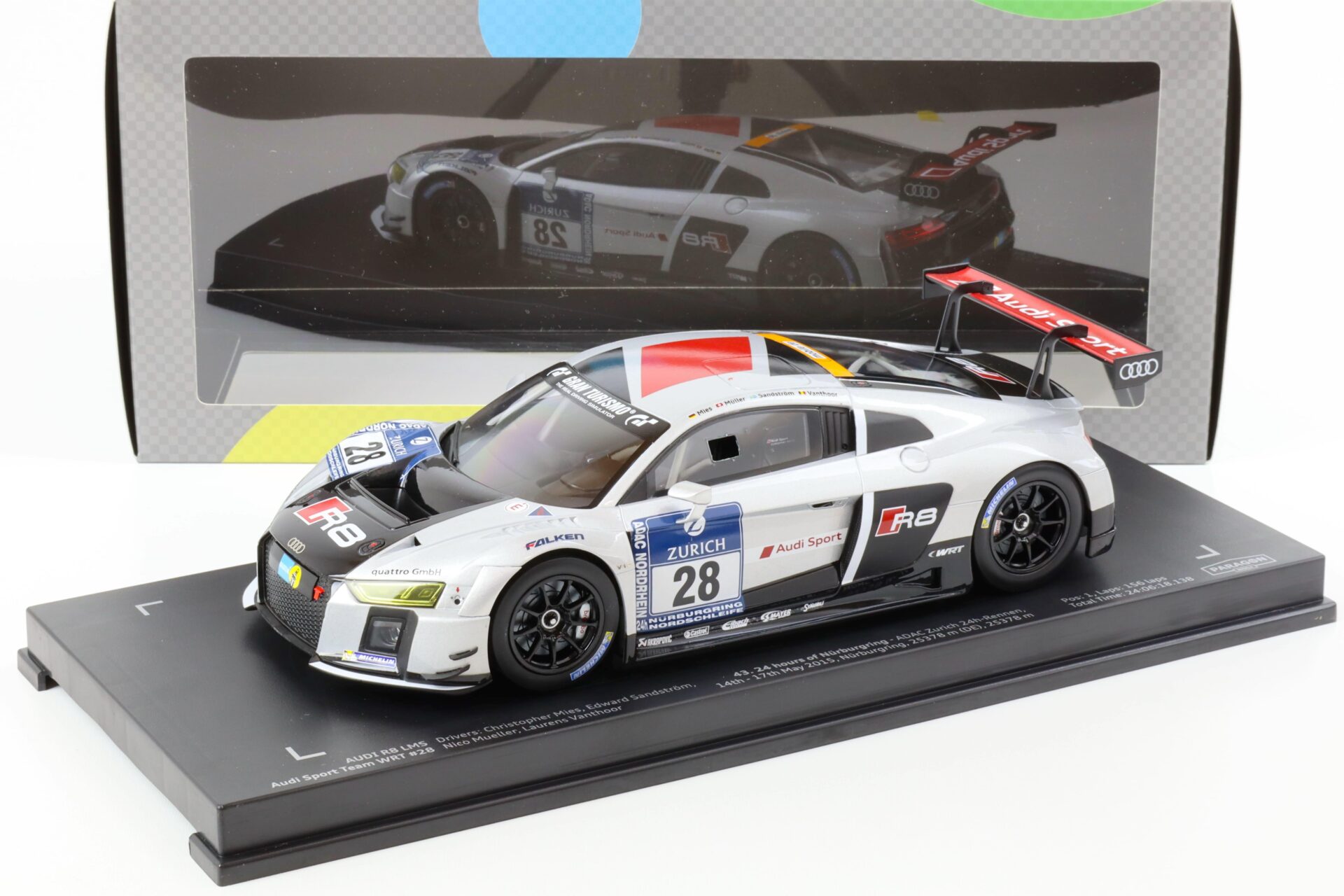 1:18 Paragon Audi R8 LMS Team WRT 24h Nürburgring 2015 #28 Mies/ Müller