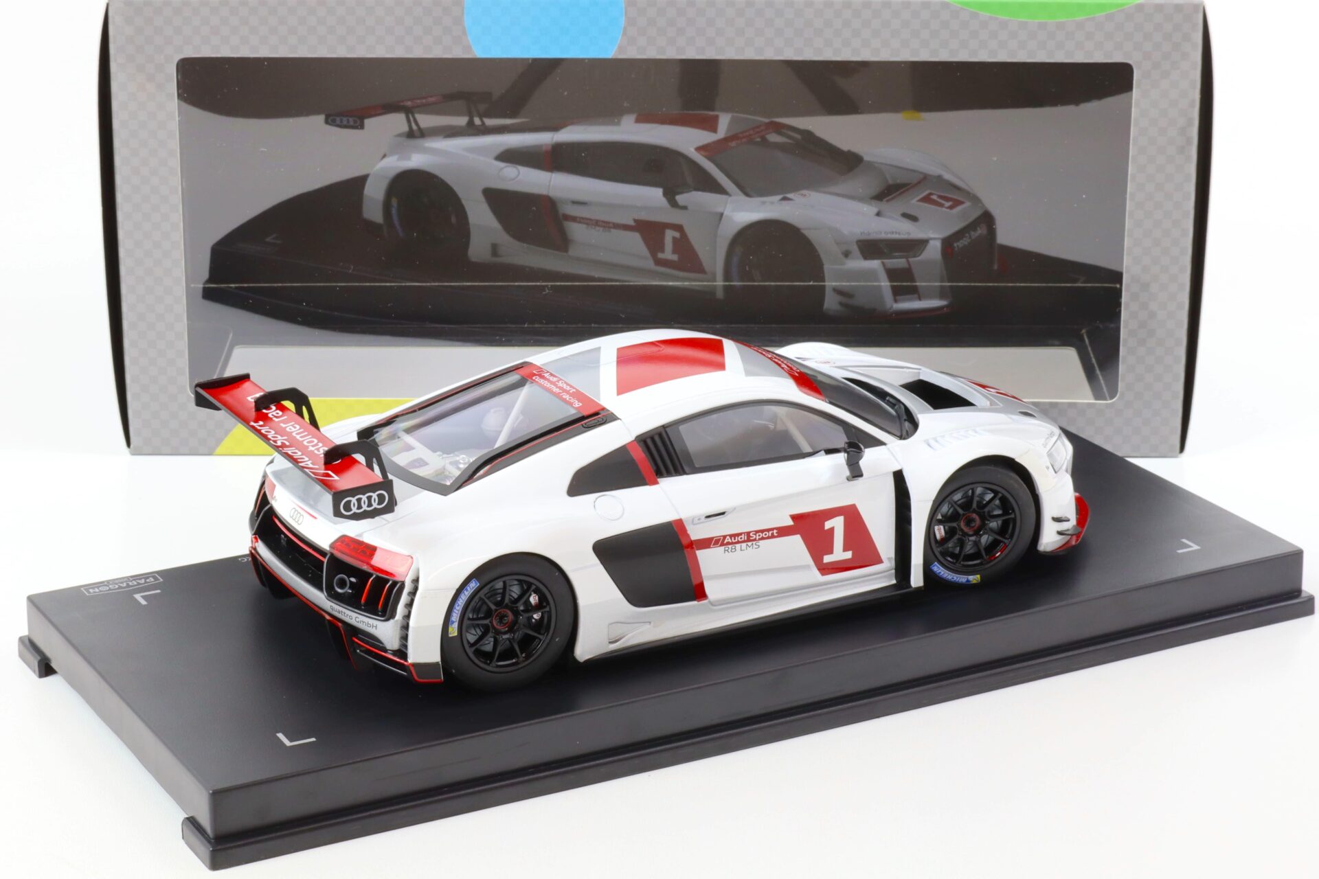 1:18 Paragon Audi R8 LMS Presentation Car #1 white/ silver