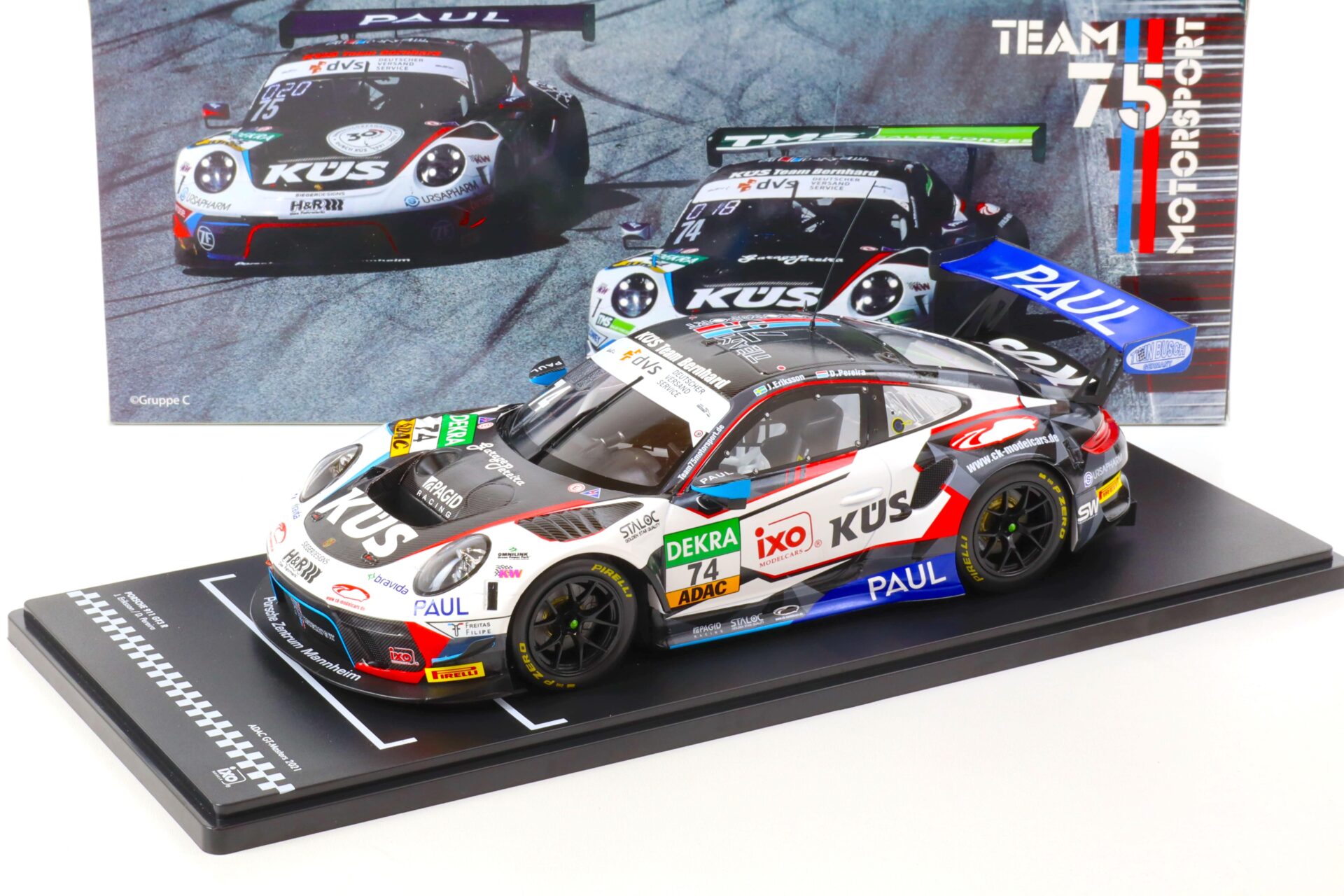 1:18 IXO Porsche 911 GT3 R #74 ADAC GT Masters 2021 Team 75 Pereira, Eriksson