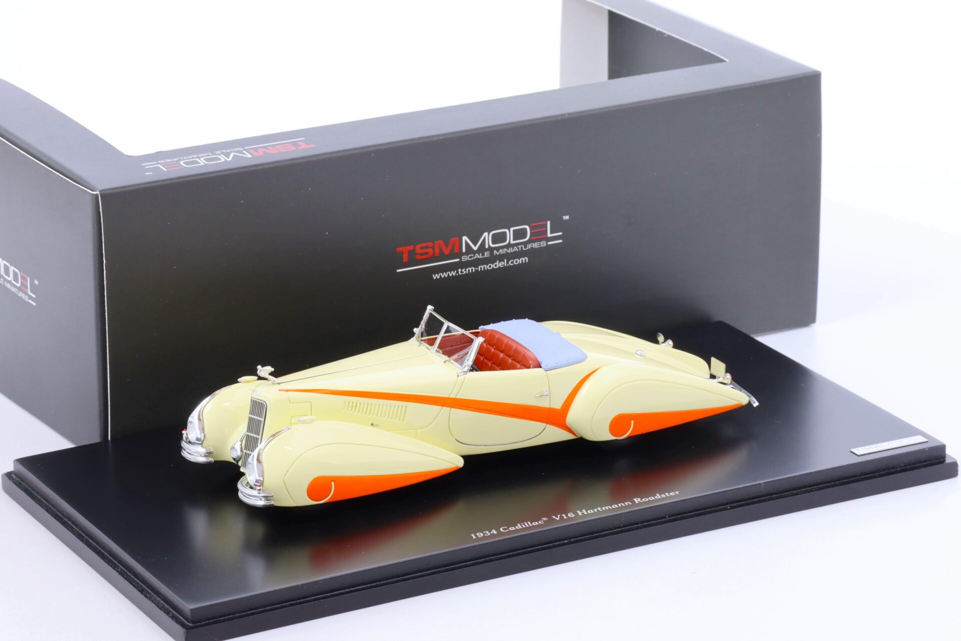 1:43 TSM 1934 Cadillac V16 Hartmann Roadster cream white/ orange