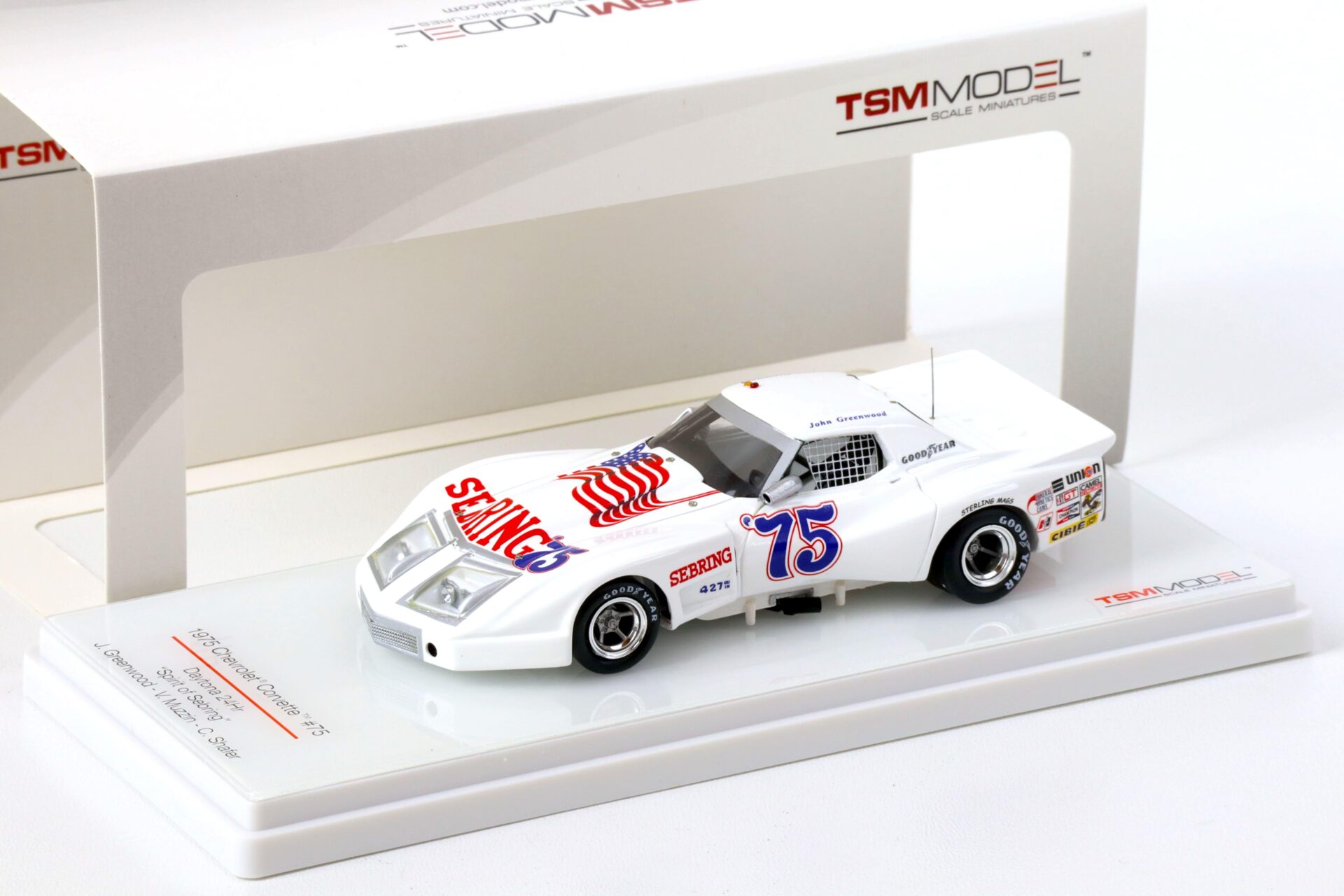 1:43 TSM 1975 Chevrolet Corvette 24h Daytona #75 Spirit of Sebring Greenwood/ Muzzin