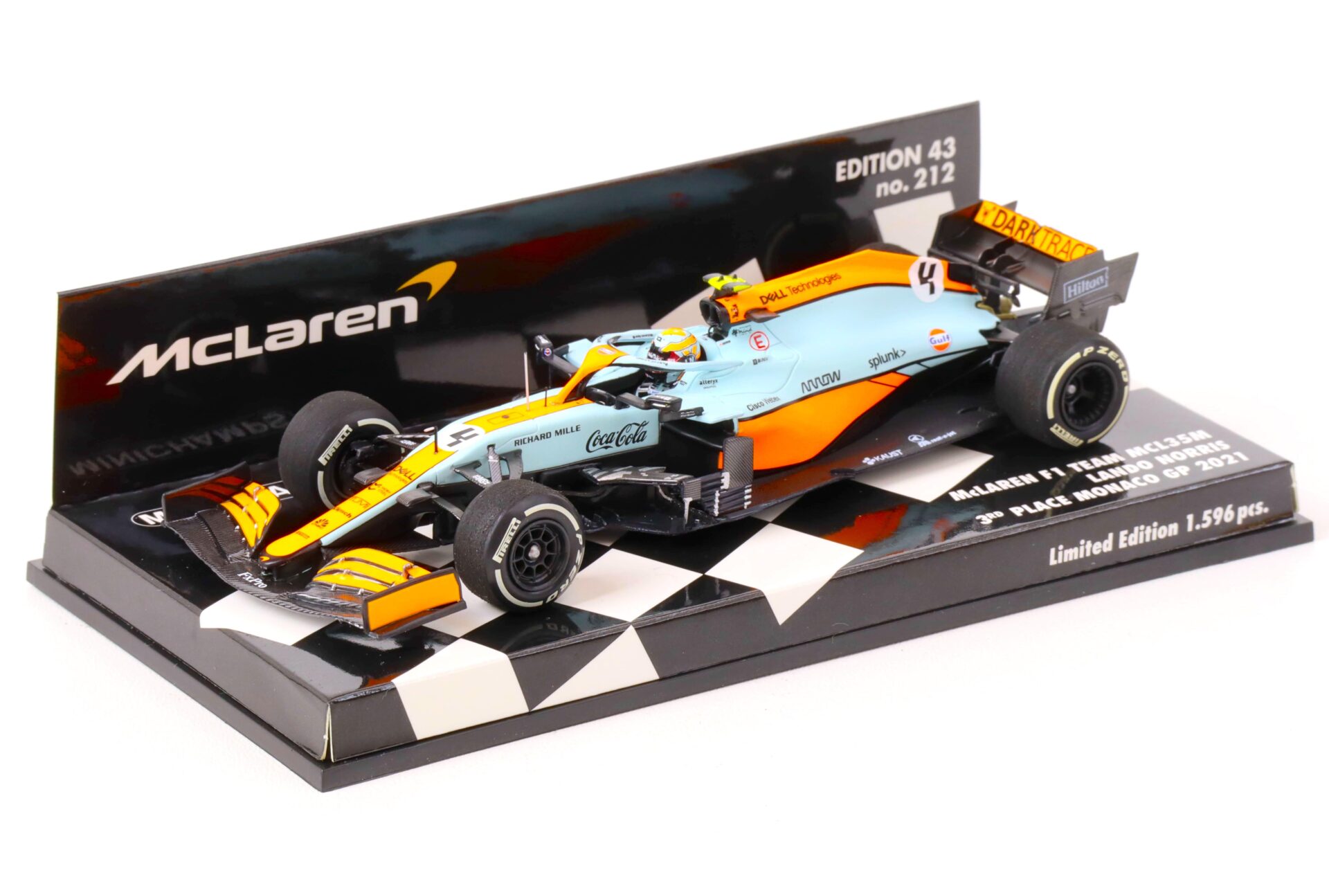 1:43 Minichamps McLAREN F1 Team MCL35M D.Ricciardo Monaco GP 2021