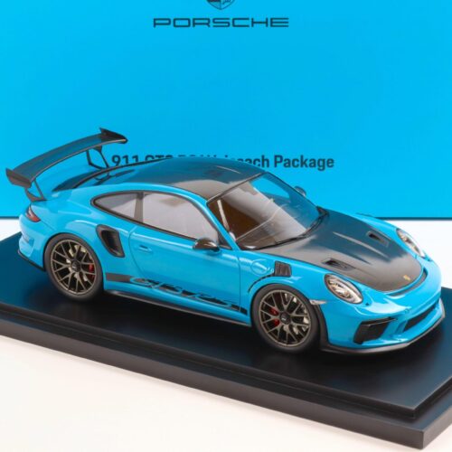 1:18 Spark Porsche 911 (991) GT3 RS Weissach Package Miami blue DEALER VERSION - Image 2