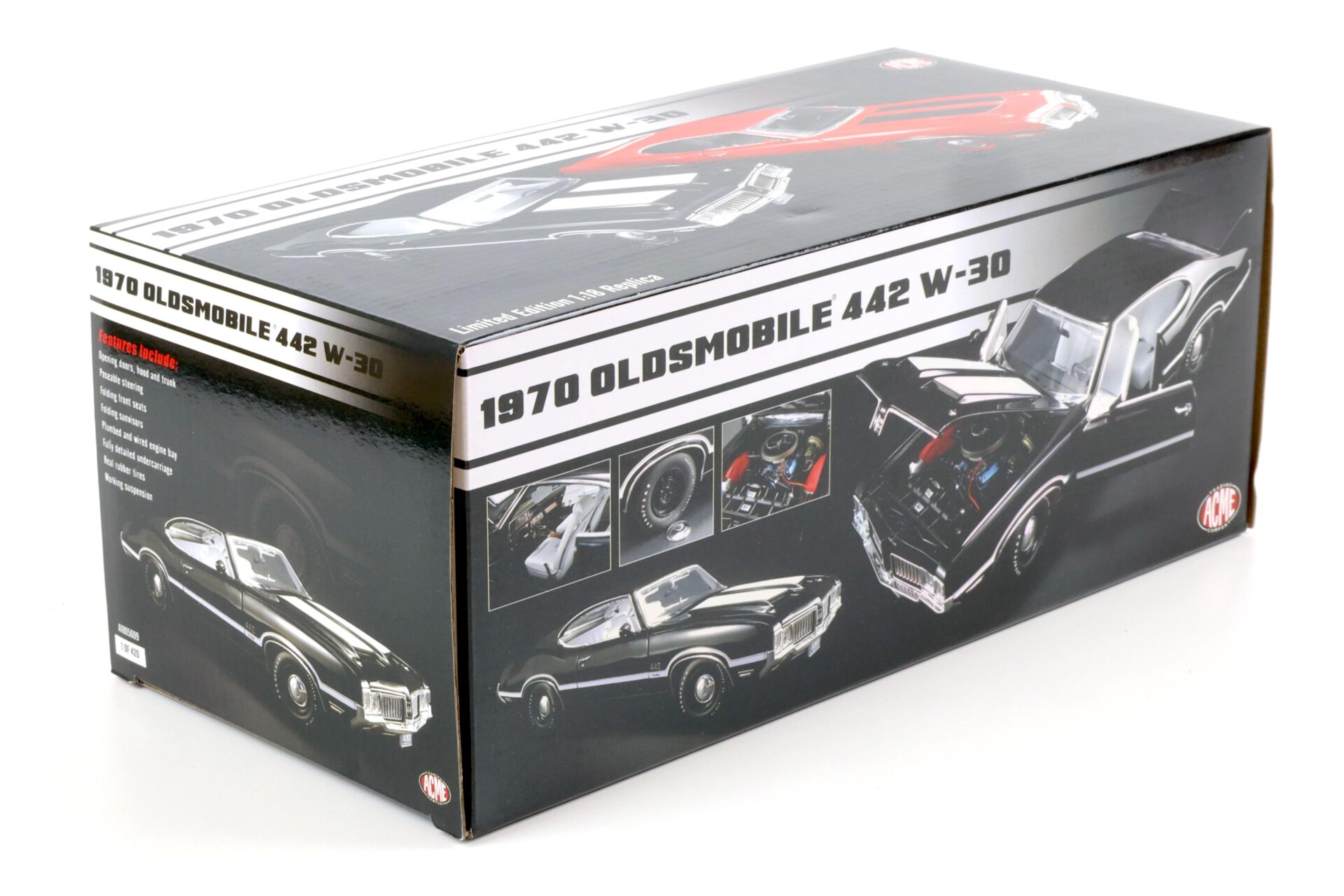 1:18 ACME 1970 Oldsmobile 442 W-30 Coupe black/ white