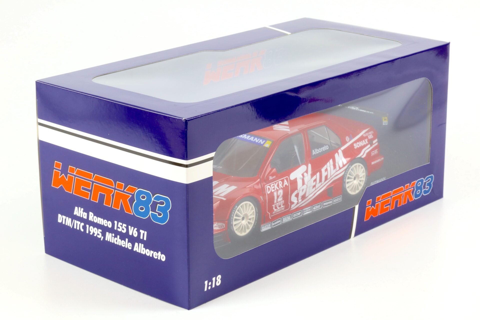 1:18 WERK83 Alfa Romeo 155 V6 TI #12 DTM/ITC 1995 Michele Alboreto TV Spielfilm