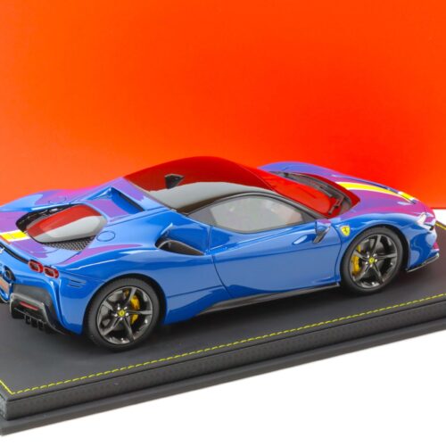 1:18 BBR Ferrari SF90 Stradale 2019 Azzurro Dino/ yellow stripe - Limited 99 pcs.