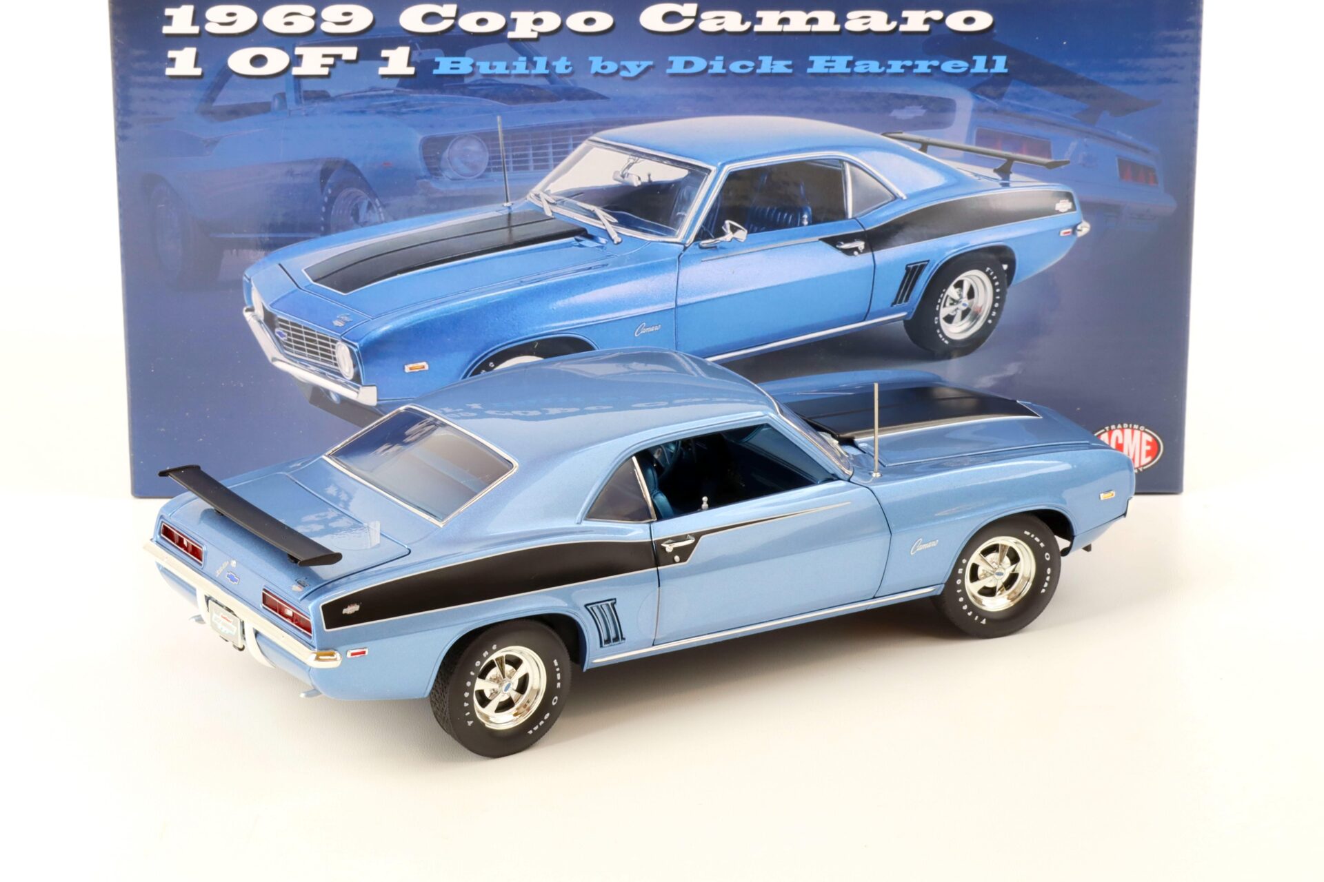 1:18 ACME 1969 Chevrolet COPO Camaro Coupe 1 of 1 by Dick Harrell blue metallic