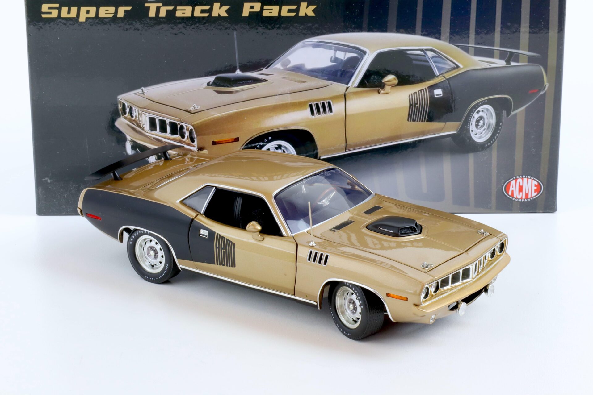 1:18 ACME 1971 Plymouth Hemi Cuda Super Track Pack brown-gold metallic