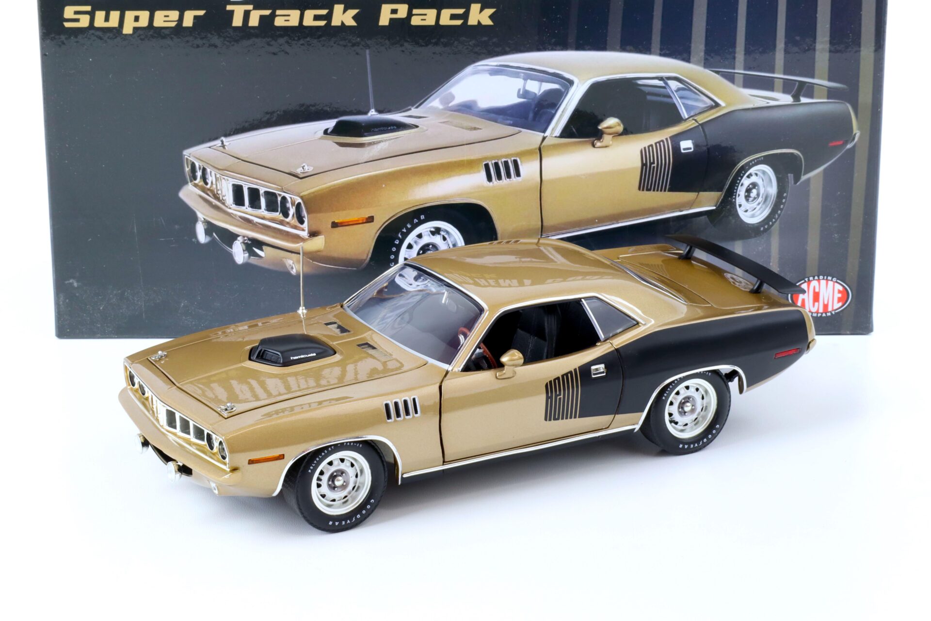 1:18 ACME 1971 Plymouth Hemi Cuda Super Track Pack brown-gold metallic