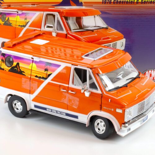 1:18 ACME 1976 Chevrolet G-Series VAN Good Times Machine orange - Image 3