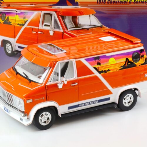 1:18 ACME 1976 Chevrolet G-Series VAN Good Times Machine orange - Image 1