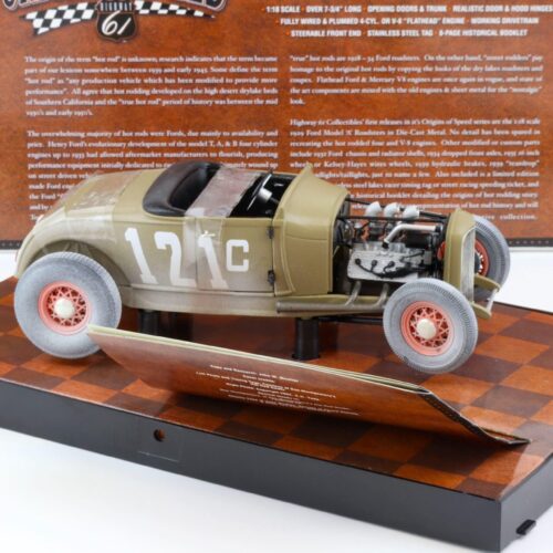 1:18 Highway61 Ford Model A Roadster Hot Rod #121c Origins of Speed green 50160