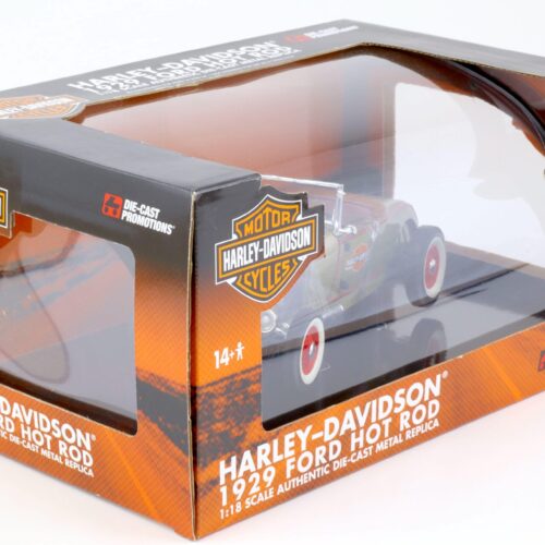 1:18 Highway61 Ford Model A Hot Rod 1929 Harley Davidson green metallic 81045