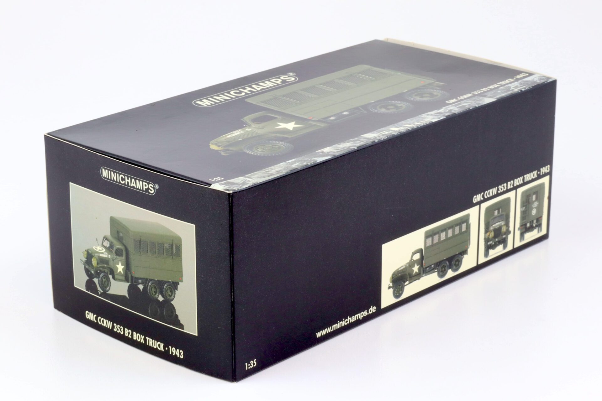 1:35 Minichamps GMC CCKW 353 B2 Box Truck 1943 Military green