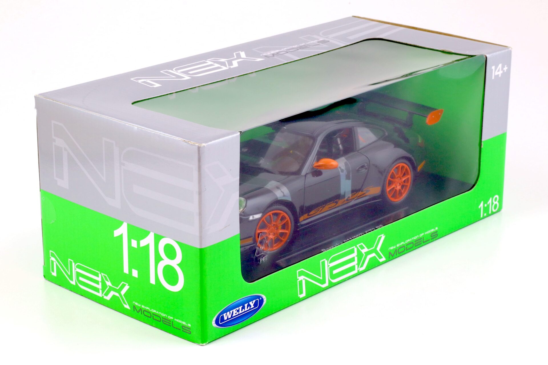 1:18 Welly Porsche 911 (997) GT3 RS black/ orange