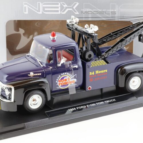 1:18 Welly NEX 1956 Ford F-100 Tow Truck Abschlepper BobÂ´s Towing blue