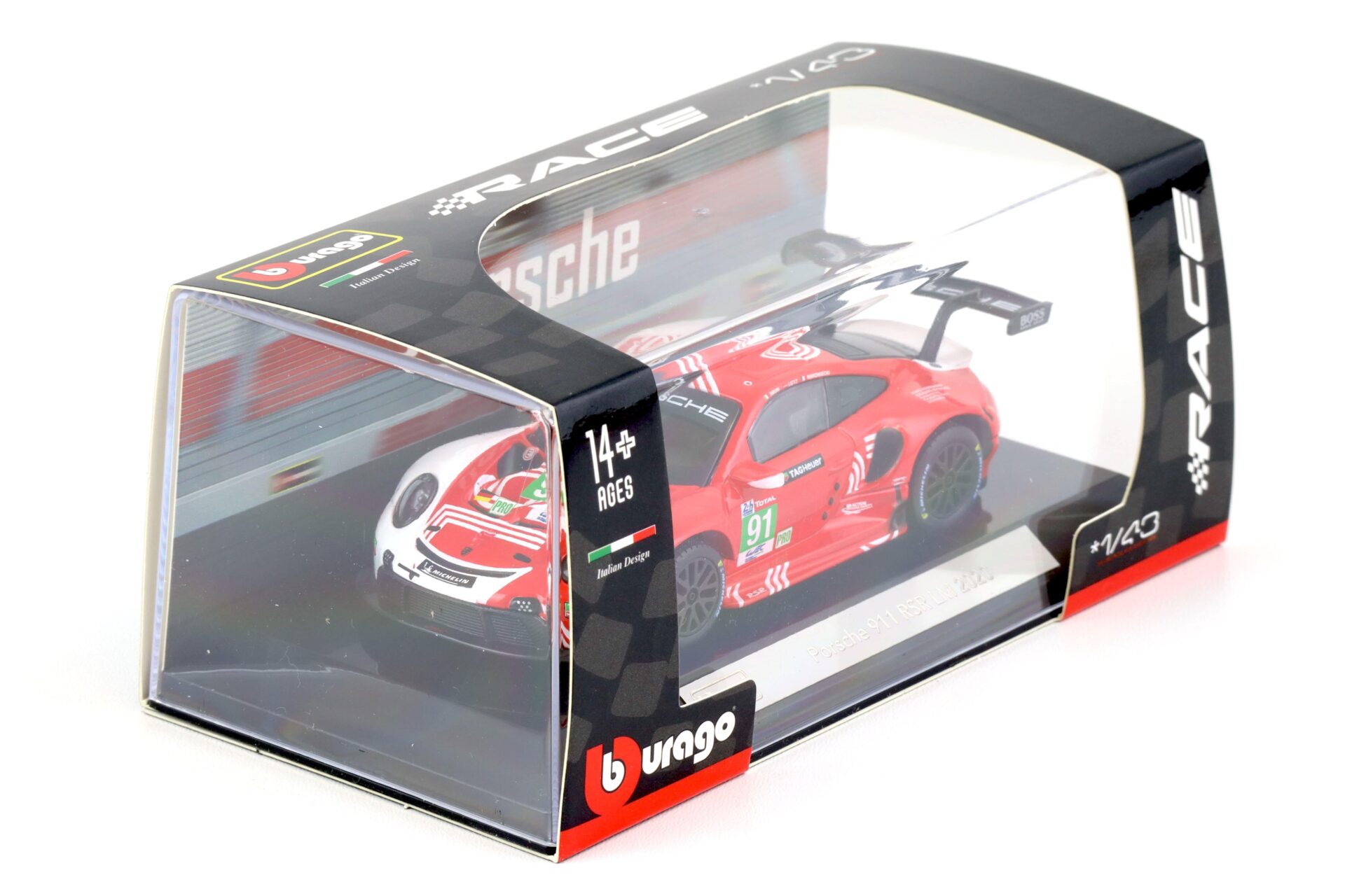 1:43 Bburago Porsche 911 RSR Le Mans 2020 #91 Bruni, Lietz, Makowiecki