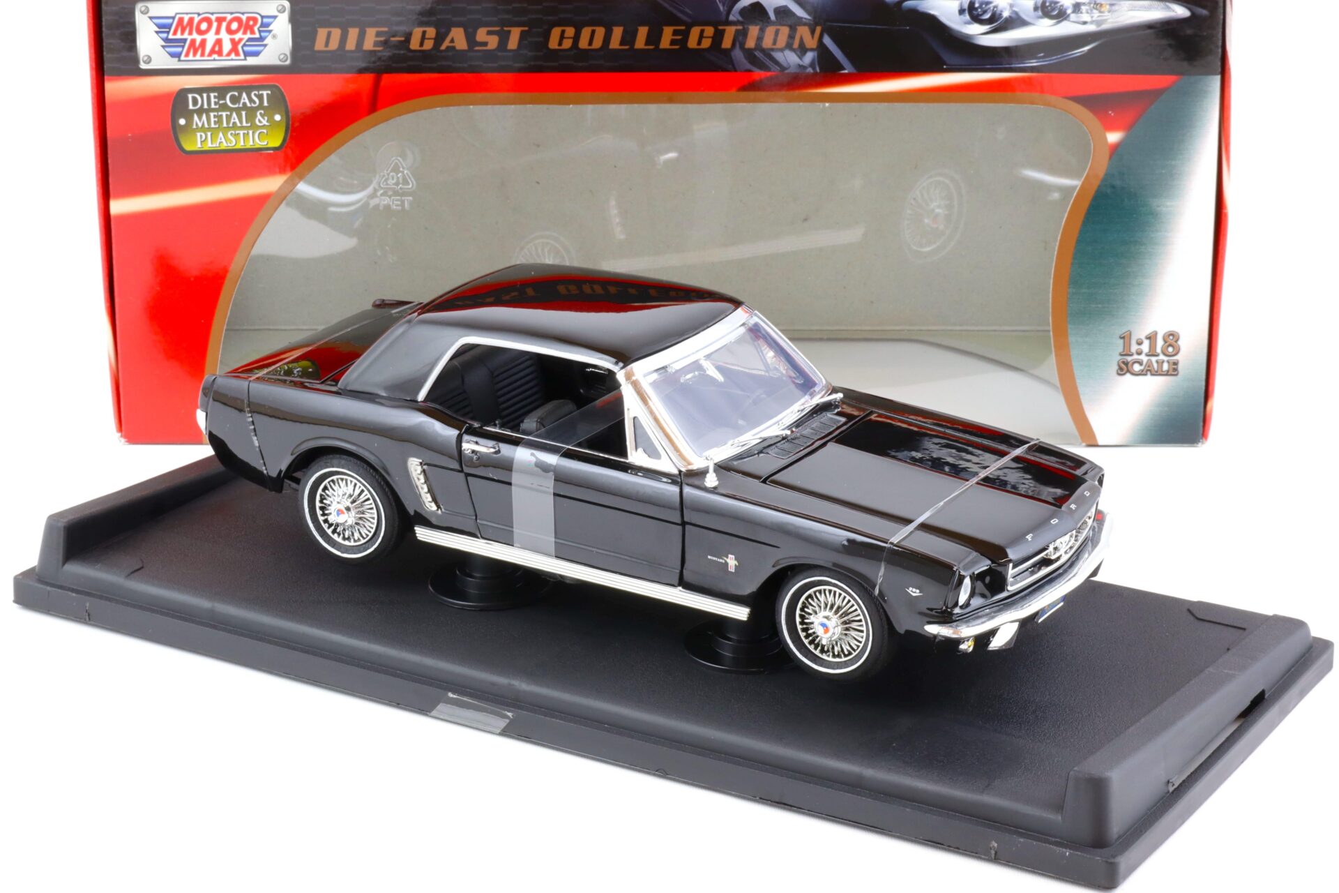 1:18 MOTOR MAX 1964 1/2 Ford Mustang Hardtop black