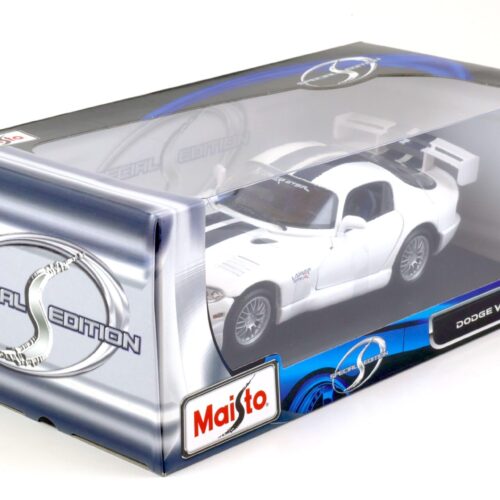 1:18 Maisto Dodge Viper GT2 Coupe white/ dark blue stripes
