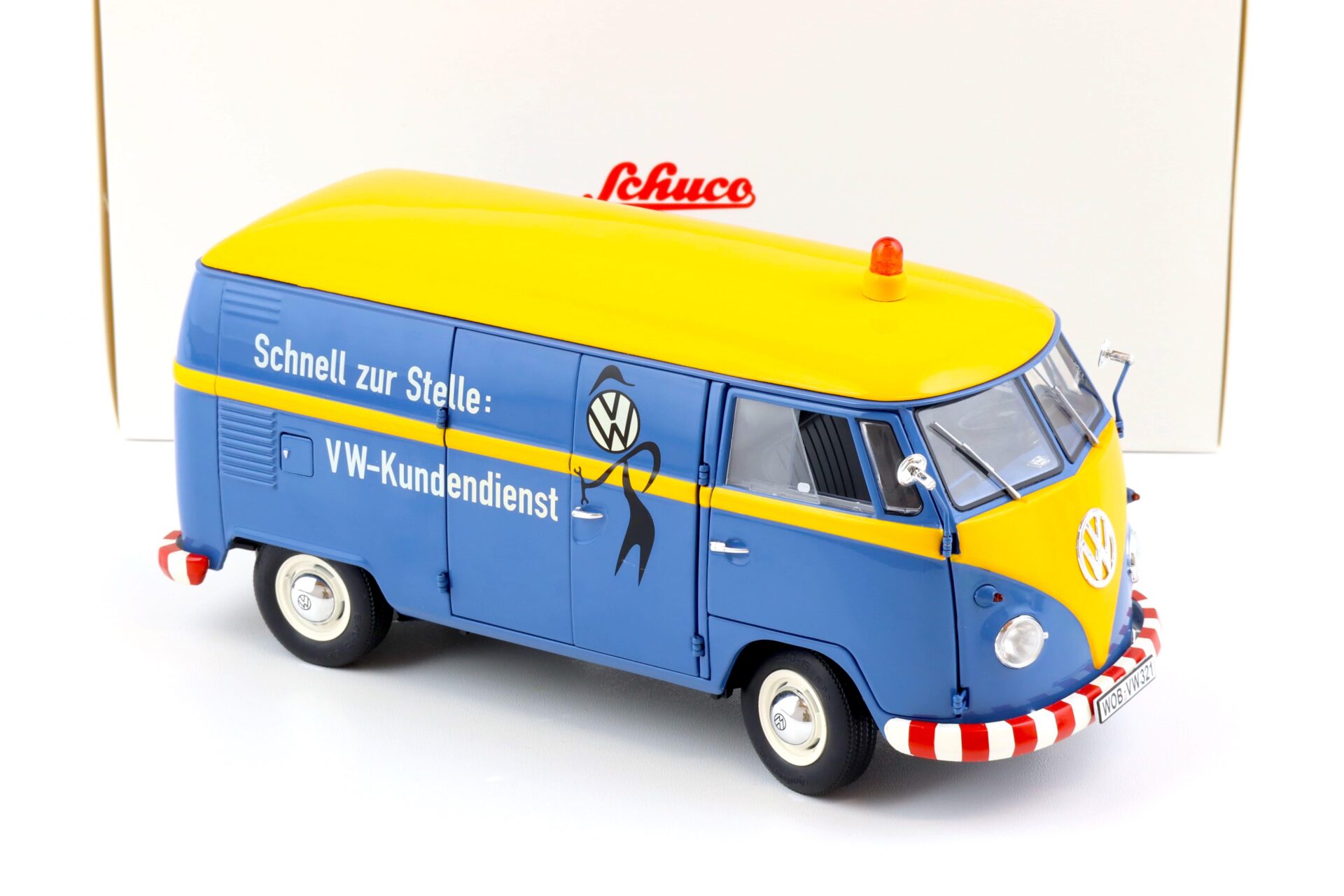1:18 Schuco VW T1b Kasten VW-Kundendienst VW Service blue/ yellow Die-Cast