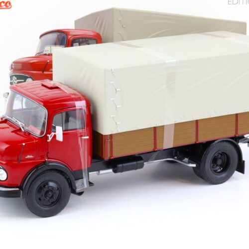 1:18 Schuco Mercedes L911 Pritsche + Plane LKW rubin red Die-Cast
