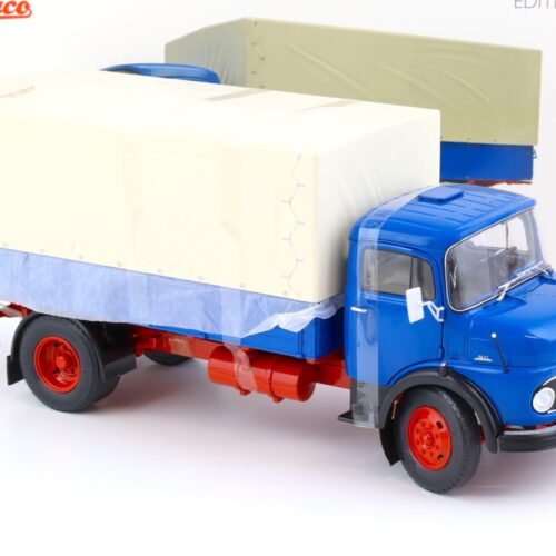 1:18 Schuco Mercedes L911 Pritsche + Plane LKW blue Die-Cast
