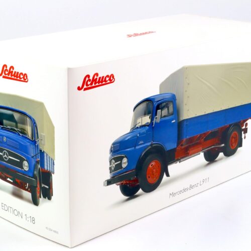 1:18 Schuco Mercedes L911 Pritsche + Plane LKW blue Die-Cast