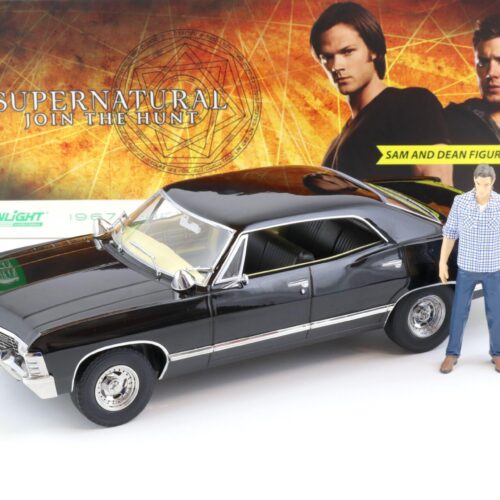 1:18 Greenlight 1967 Chevrolet Impala Sport Sedan Supernatural black + 2x Figuren SAM and DEAN