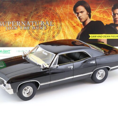 1:18 Greenlight 1967 Chevrolet Impala Sport Sedan Supernatural black + 2x Figuren SAM and DEAN