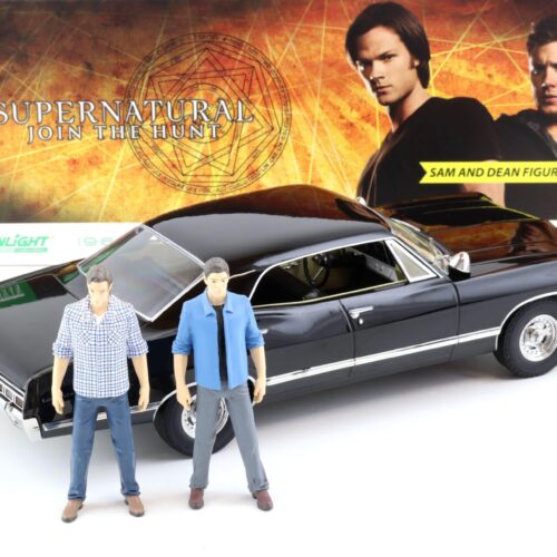 1:18 Greenlight 1967 Chevrolet Impala Sport Sedan Supernatural black + 2x Figuren SAM and DEAN