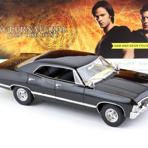 1:18 Greenlight 1967 Chevrolet Impala Sport Sedan Supernatural black + 2x Figuren SAM and DEAN