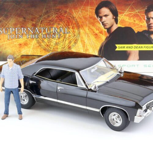 1:18 Greenlight 1967 Chevrolet Impala Sport Sedan Supernatural black + 2x Figuren SAM and DEAN