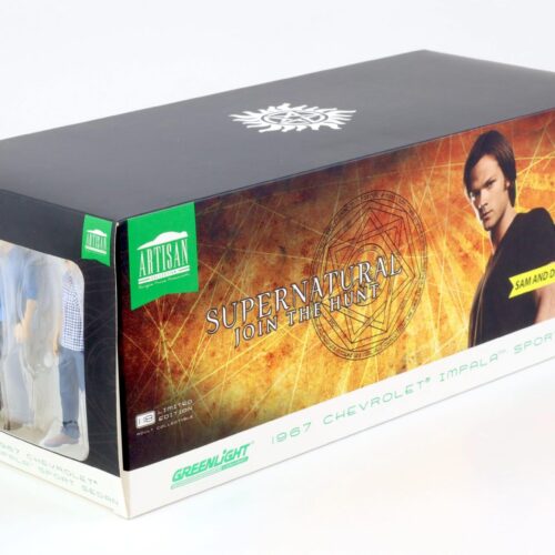1:18 Greenlight 1967 Chevrolet Impala Sport Sedan Supernatural black + 2x Figuren SAM and DEAN