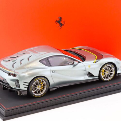 1:18 BBR Ferrari 812 Competizione 2021 Grigio Coburn/ yellow horiz. stripe - Limited 140 pcs.