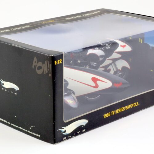 1:12 Hot Wheels Elite BATMAN 1966 TV Series Batcycle and Sidecar Batmobile