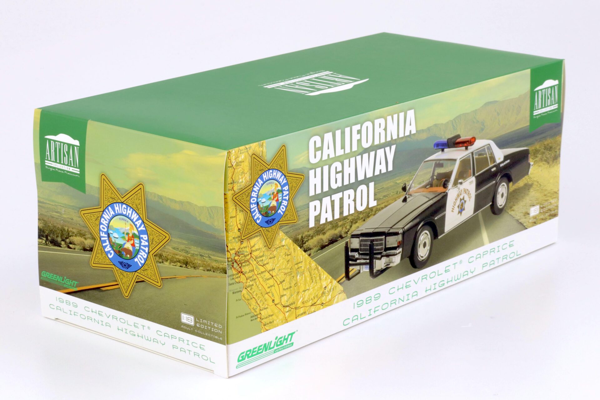 1:18 Greenlight 1989 Chevrolet Caprice California Highway Patrol black/ white