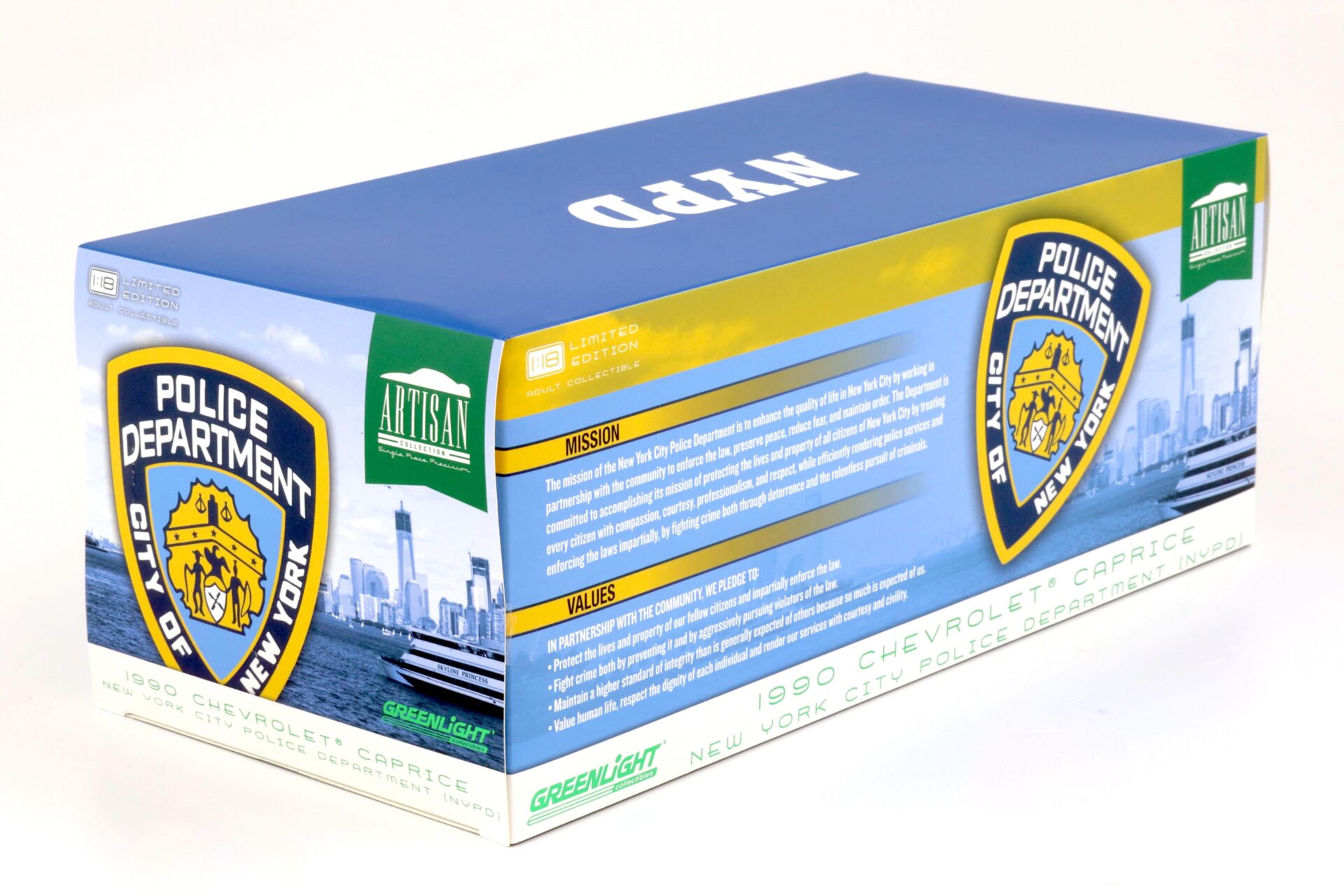 1:18 Greenlight 1990 Chevrolet Caprice NEW York City Police Department NYPD blue